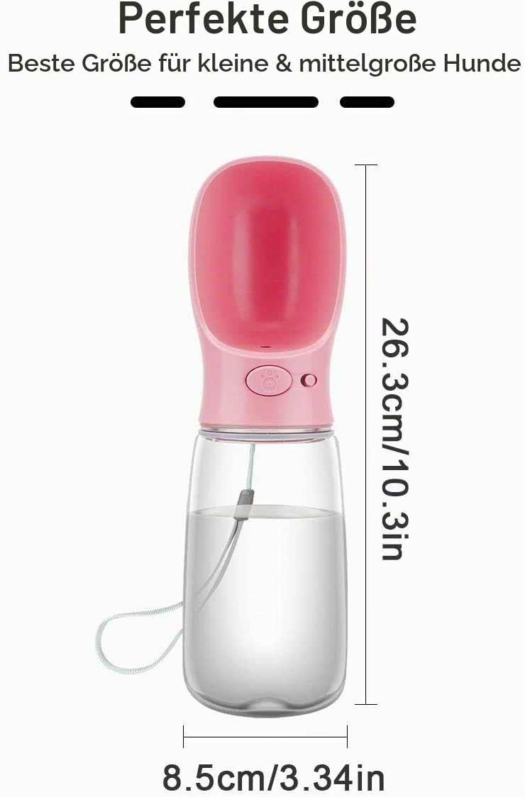 COTOP Trinkflasche Hunde für Unterwegs, 350ml, Tragbare, Weiß