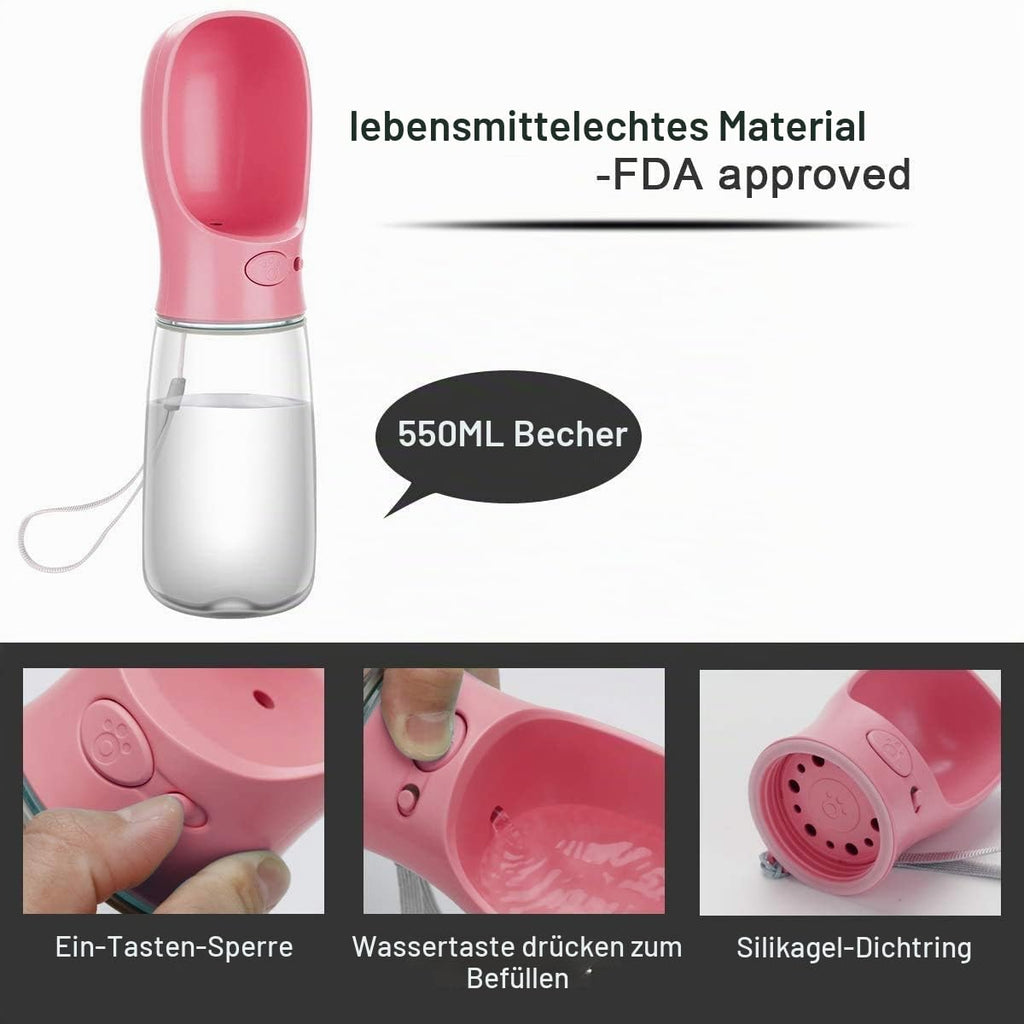 COTOP Trinkflasche Hunde für Unterwegs, 350ml, Tragbare, Weiß