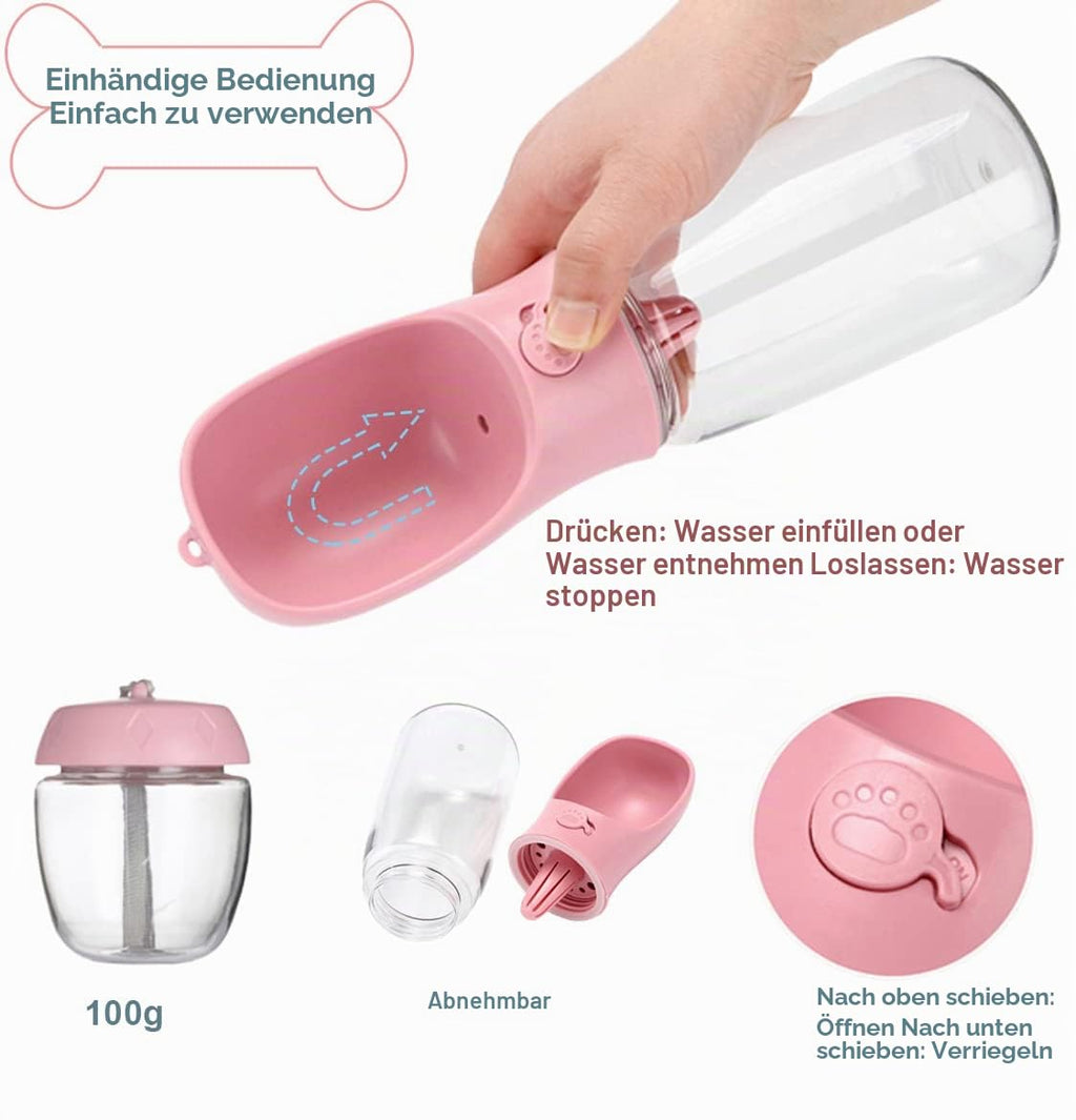 COTOP Trinkflasche Hunde für Unterwegs, 350ml, Tragbare, Weiß