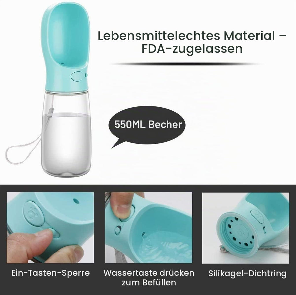 COTOP Trinkflasche Hunde für Unterwegs, 350ml, Tragbare, Weiß
