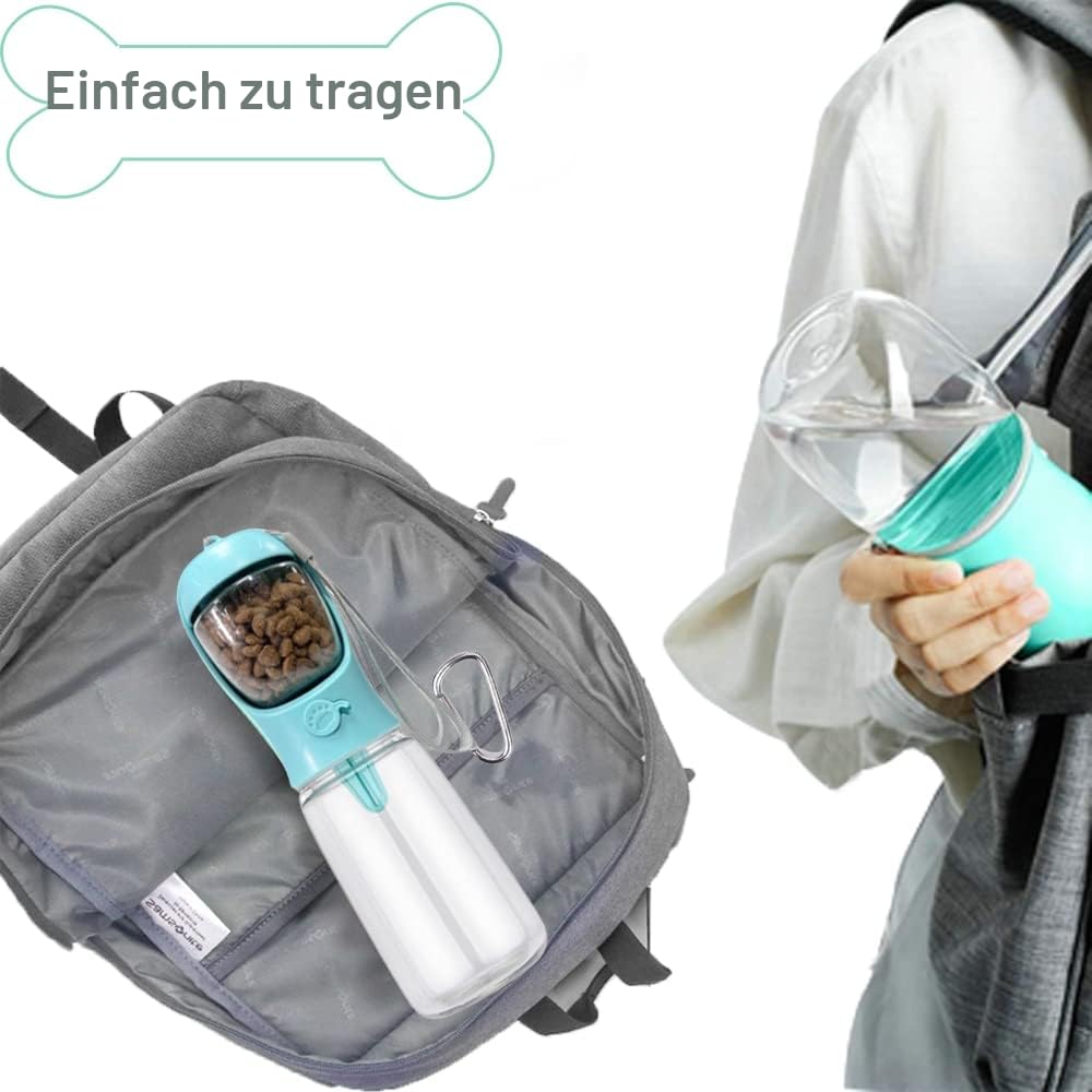 COTOP Trinkflasche Hunde für Unterwegs, 350ml, Tragbare, Weiß