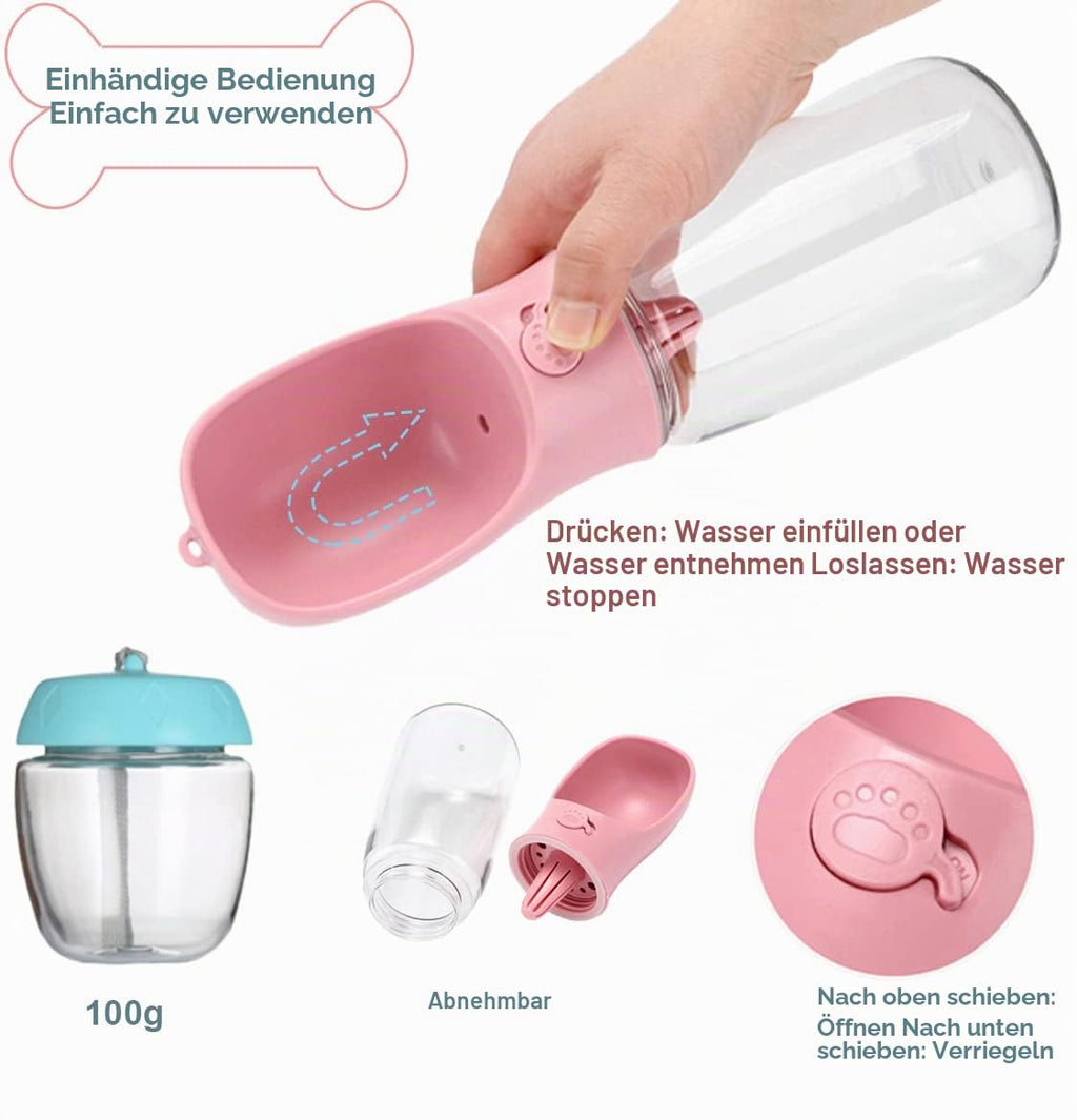 COTOP Trinkflasche Hunde für Unterwegs, 350ml, Tragbare, Weiß