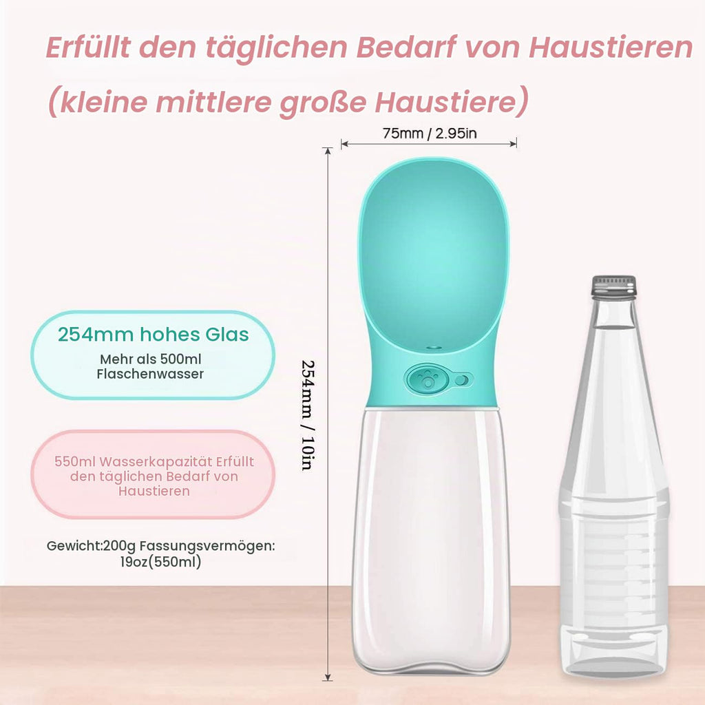 COTOP Trinkflasche Hunde für Unterwegs, 350ml, Tragbare, Weiß