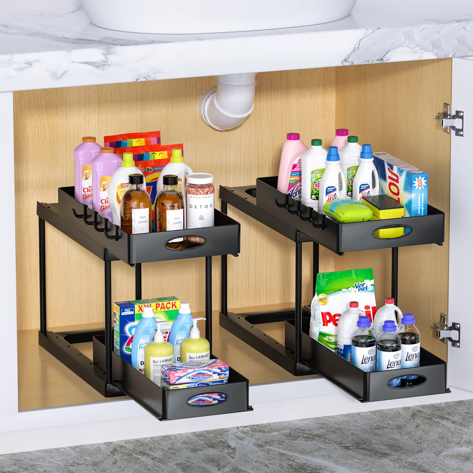 2-Tier Sliding Under Sink Organizer