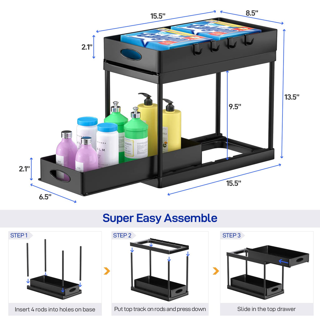 2-Tier Sliding Under Sink Organizer
