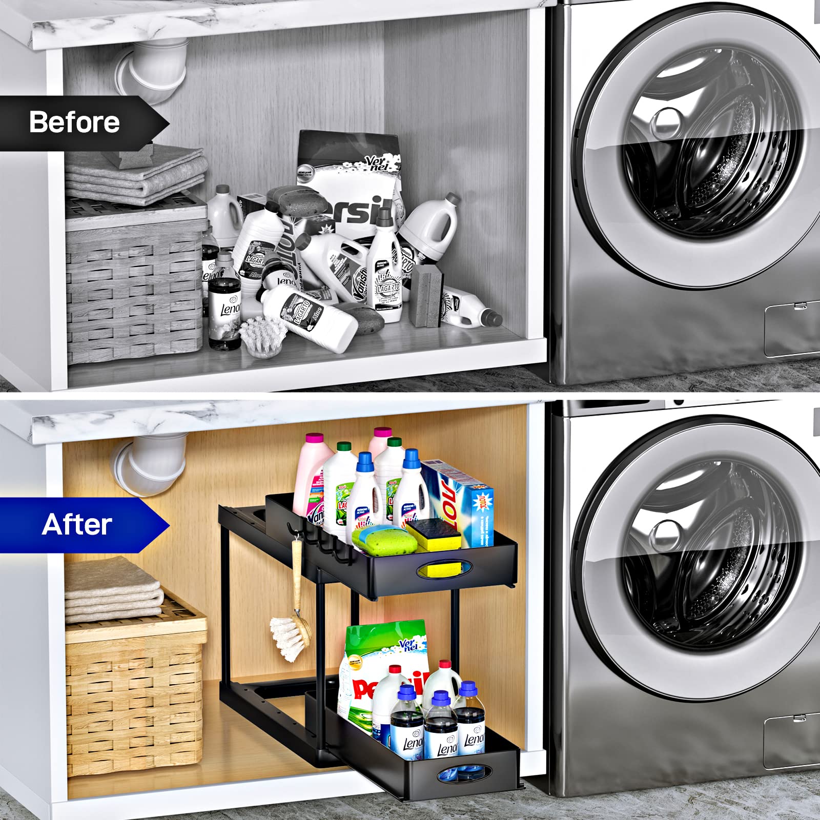 2-Tier Sliding Under Sink Organizer